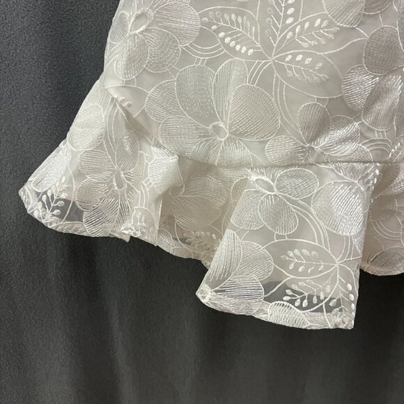 NWT Sage & Paige Mini Dress Womens XL White Lace Clarissa Puff Sleeves Babydoll - Picture 4 of 16